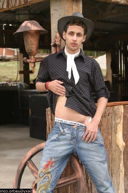 12P Very cute Latino man wearing tight white underwear showing off