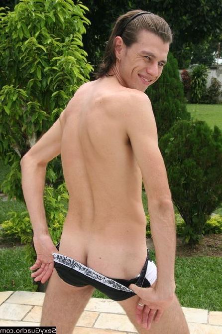 12P Teasing Latino guy shows off his ass then he jerks off near the pool
