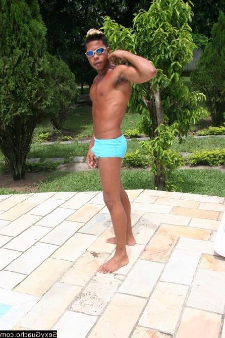 12P Hunk dark Latino guy wearing white underwear then nothing at all