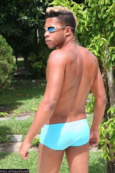 12P Hunk dark Latino guy wearing white underwear then nothing at all