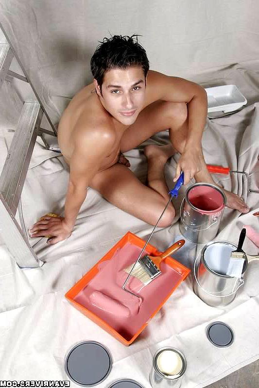 17P 18 pics where Evan willing to eat his friend's dick set this naked painting up, 