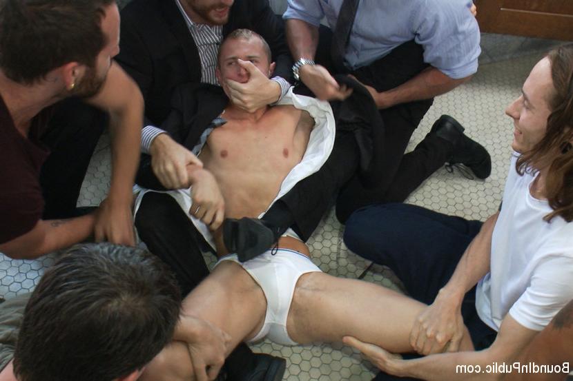 15P A mob of horny men take down a feisty corporate cunt.