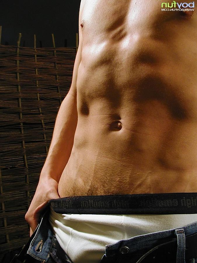 15P Sexy brawny hunk Arek strips off underwear and plays with cock