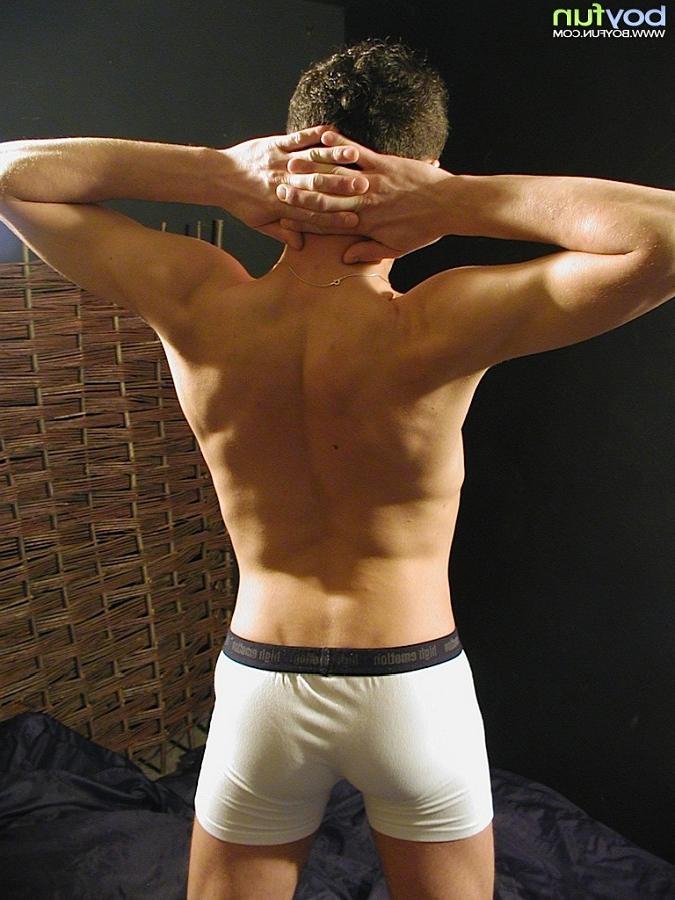 15P Sexy brawny hunk Arek strips off underwear and plays with cock