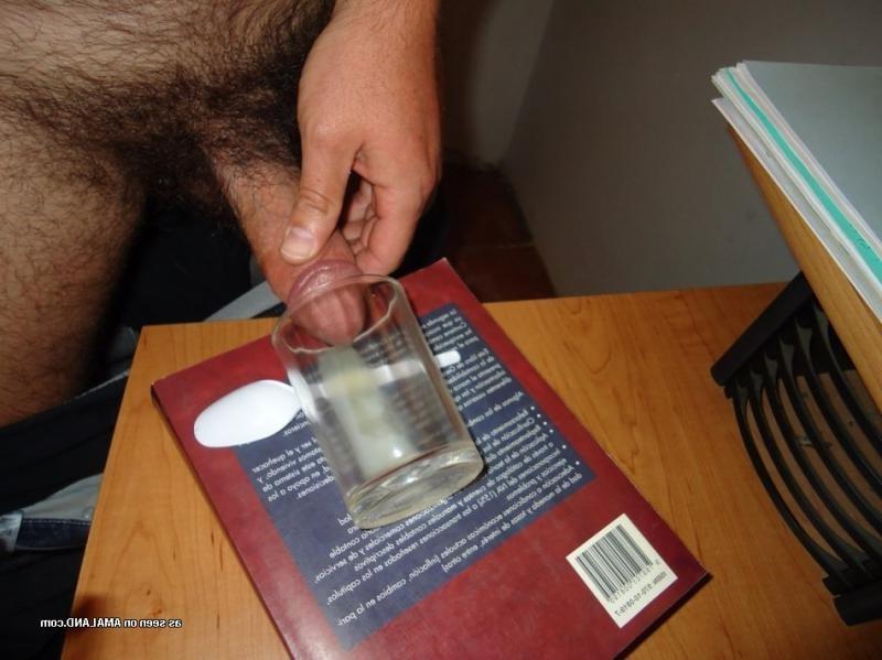15P Nasty amateur horny jock cums in a shot glass