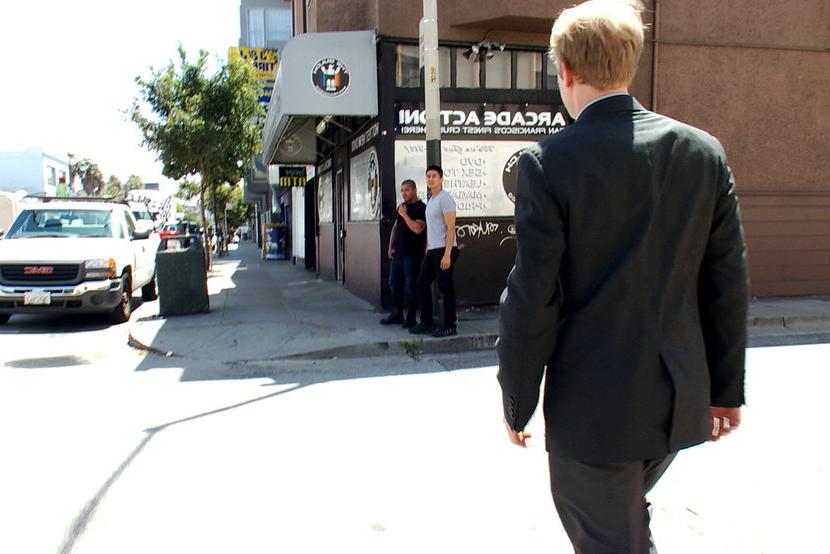15P Two thugs drag a businessman into a porn shop and strip him of his manhood.