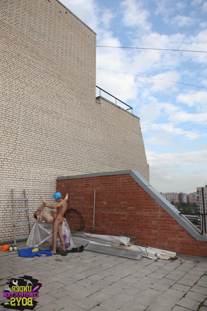 15P Fresh teen twinks working on the construction site fuck each other silly