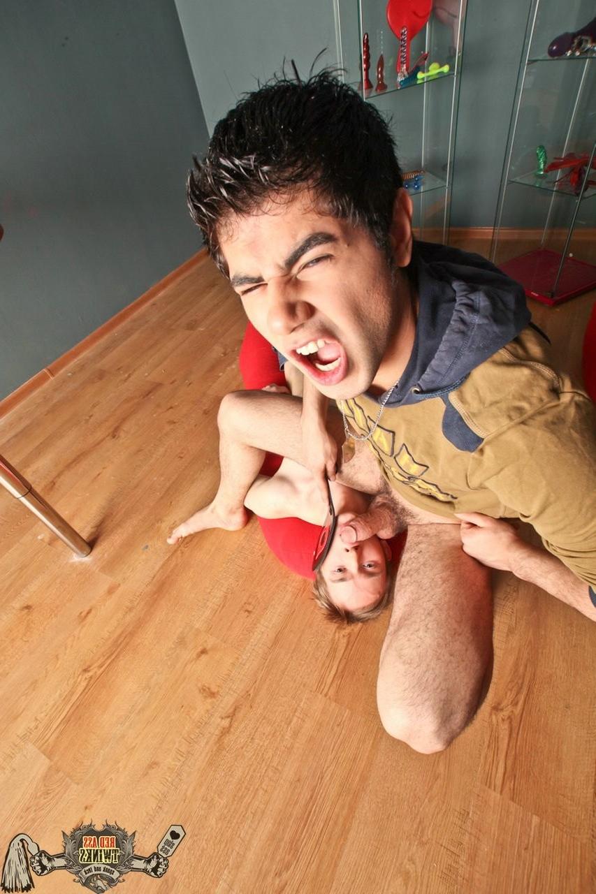 15P Homo master lets his sex slave worship his dick and spanks that ass