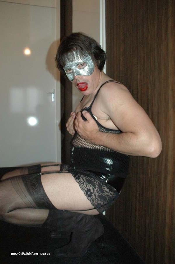 16P Photo compilation of a nasty gay dude in black lingerie 