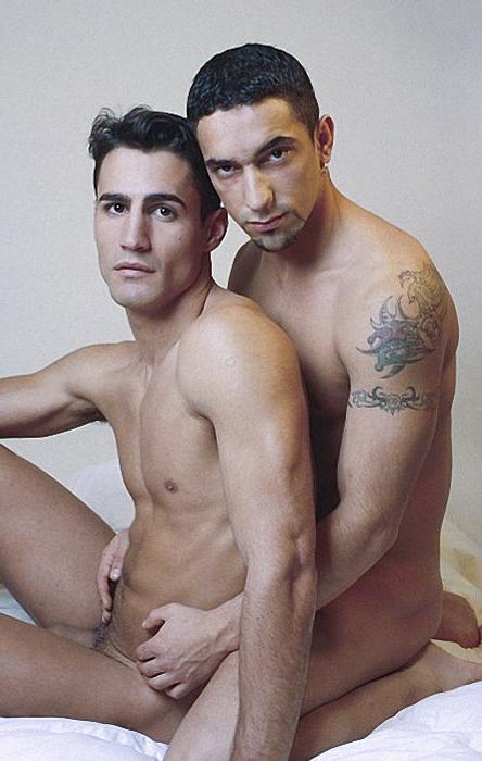 20P Two smooth latino muscle knights enjoy each other for camera