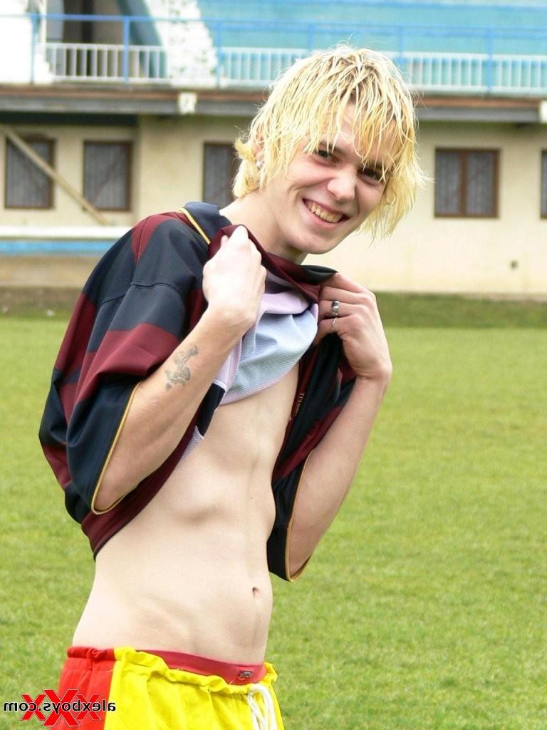 12P Sexy blonde soccer teen boy