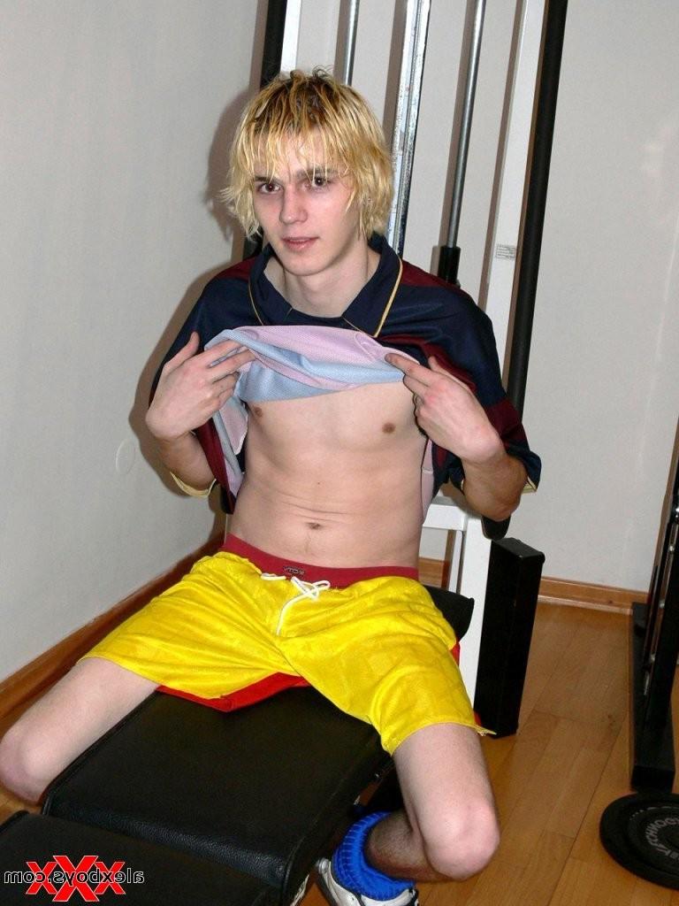 12P Sexy blonde soccer teen boy
