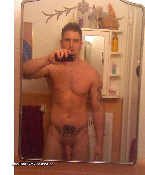 16P Tattooed stud shows off his stiff cock
