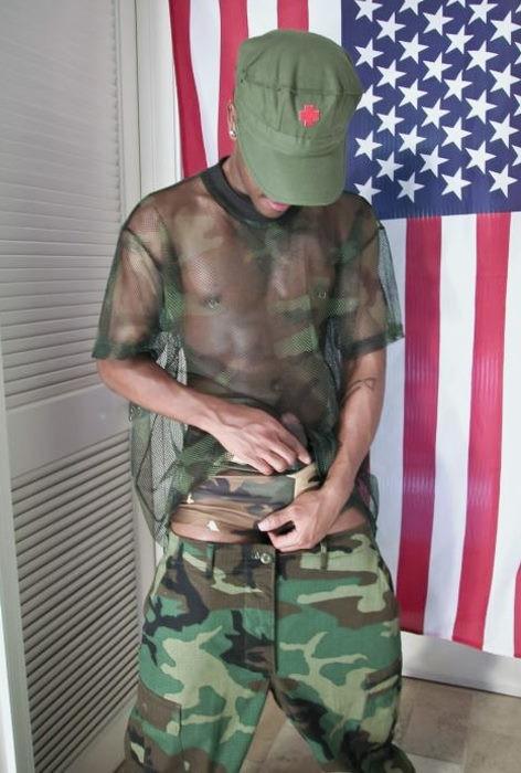 20P A black huge cock recruit enjoys stripping and showing off