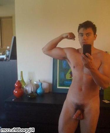 10P Topless hunk dude flex up his front and back muscles