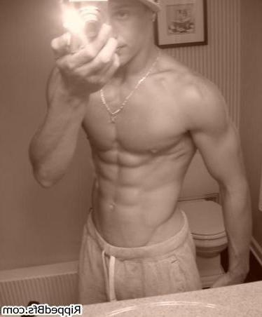 10P Topless hunk dude flex up his front and back muscles