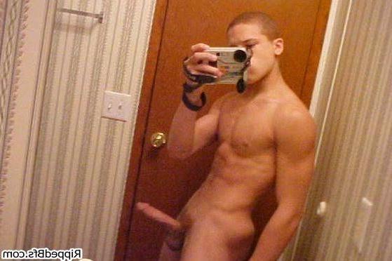 10P Topless hunk dude flex up his front and back muscles