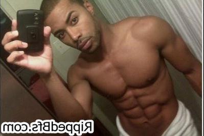 10P Topless guy is in the gym flexing up hard his muscles