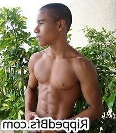 10P Topless guy is in the gym flexing up hard his muscles