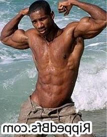 10P Topless guy is in the gym flexing up hard his muscles