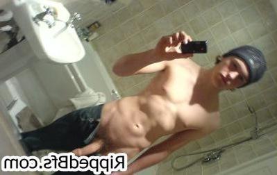 10P Hunk dude is topless flexing up hard his big muscles