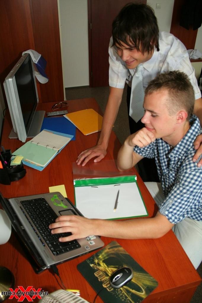 12P Cute Teen Boy Duo learning by doing it