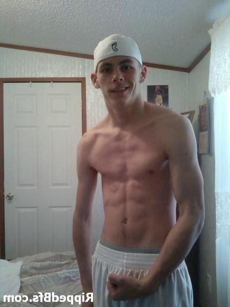 10P Topless hunk dude flex up his front and back muscles