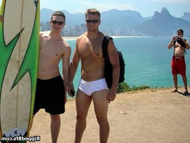 10P Hunk dude is topless flexing up hard his big muscles