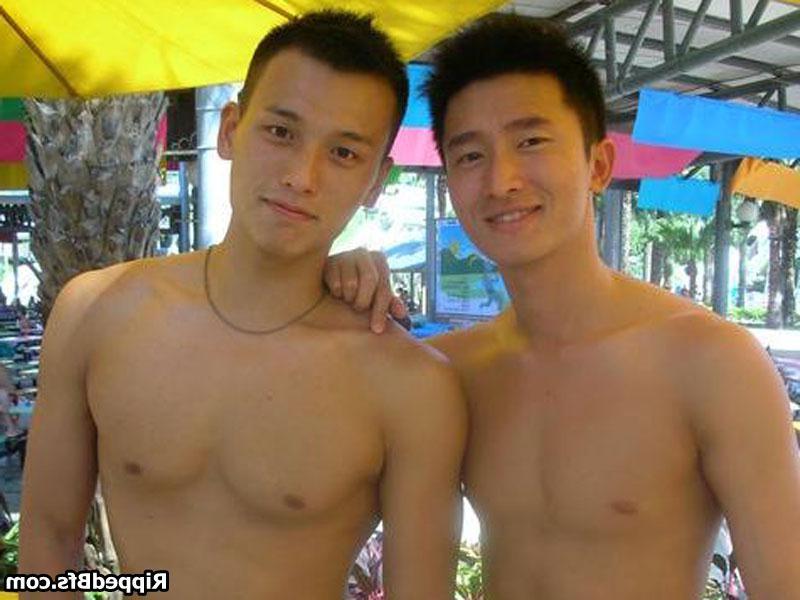 10P Hunk dude is topless flexing up hard his big muscles