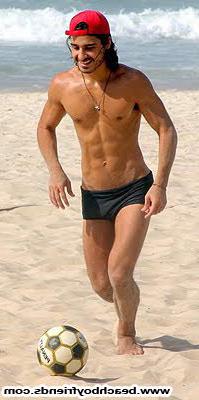 10P Good looking dudes are topless at the beach showing some abs