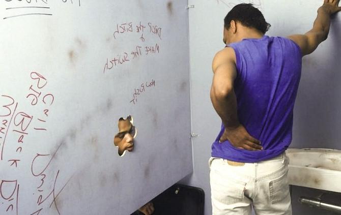 20P Black twinks enjoy glory hole sucking and fucking in a toilet
