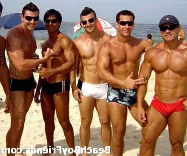 10P Good looking young amateur guys posing for you on the beach