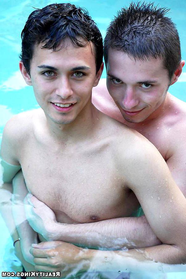 16P Curious gay terri takes a dive in the pool and ands up having anal sex in these 