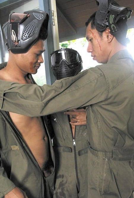 20P Asian paintball players enjoy sucking and screwing