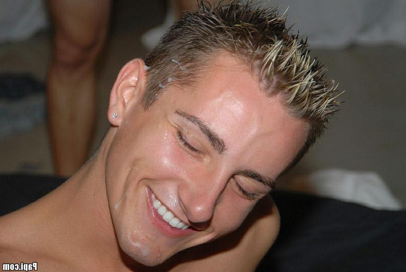 12P Check out this hot gay orgy cum watch leonardo get it all over his ass and face