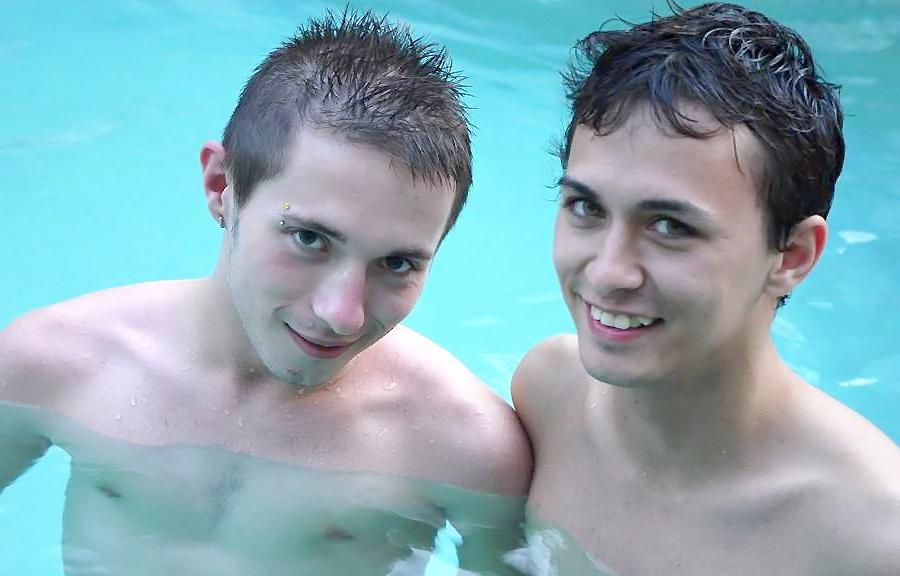 15P These bikini boys fuck after a hot swim in these hot anal action pics