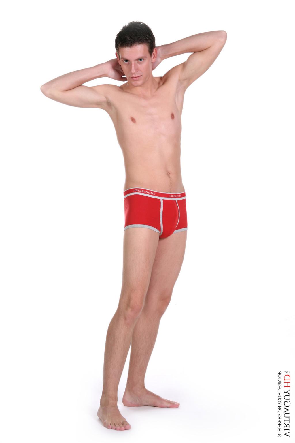 15P Slender gay jerking his dick