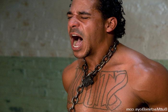 15P Stud latino Lobo tied up and machine fucked
