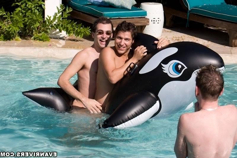 16P Evan rode the rubber whale and also a cock...