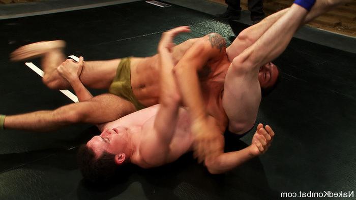 15P Two muscular gays wrestling hard