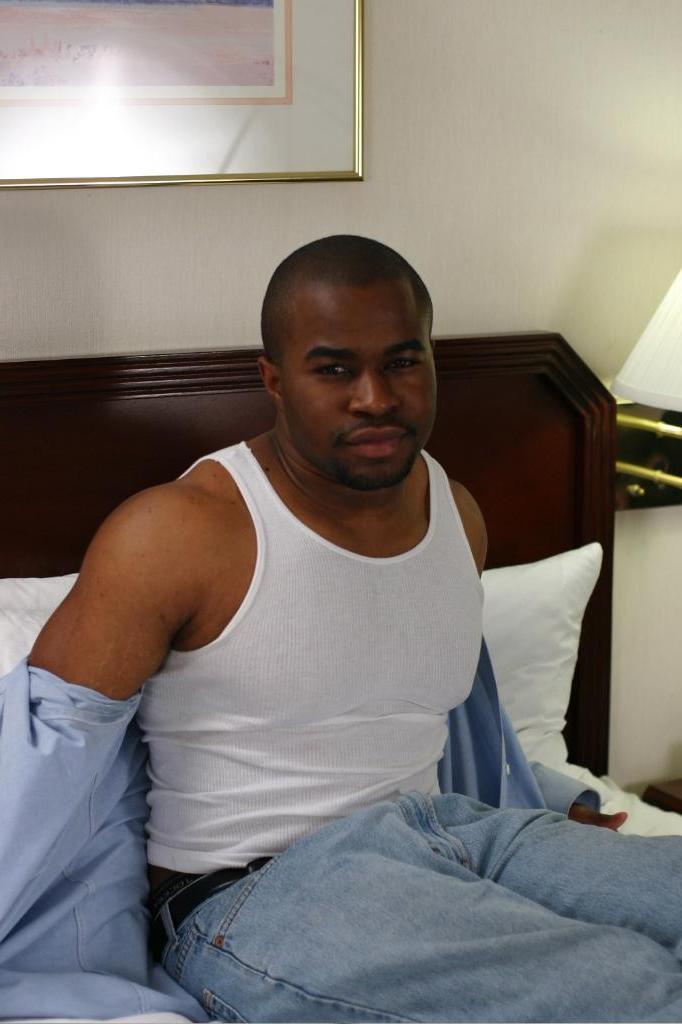 20P Horny ebony gay loves to tease while playing with his hard cock