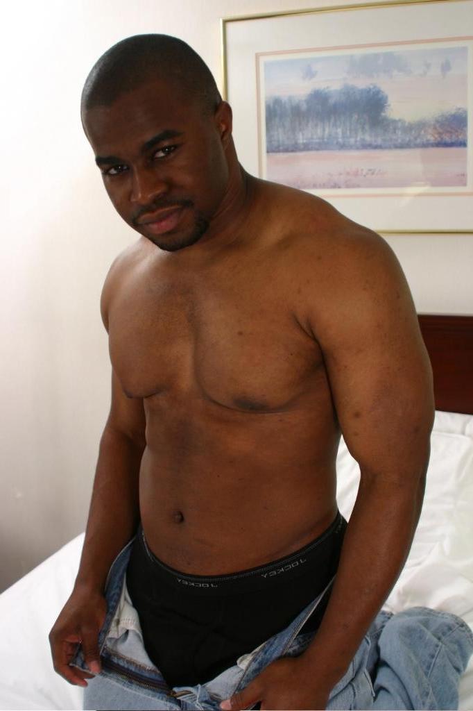 20P Horny ebony gay loves to tease while playing with his hard cock