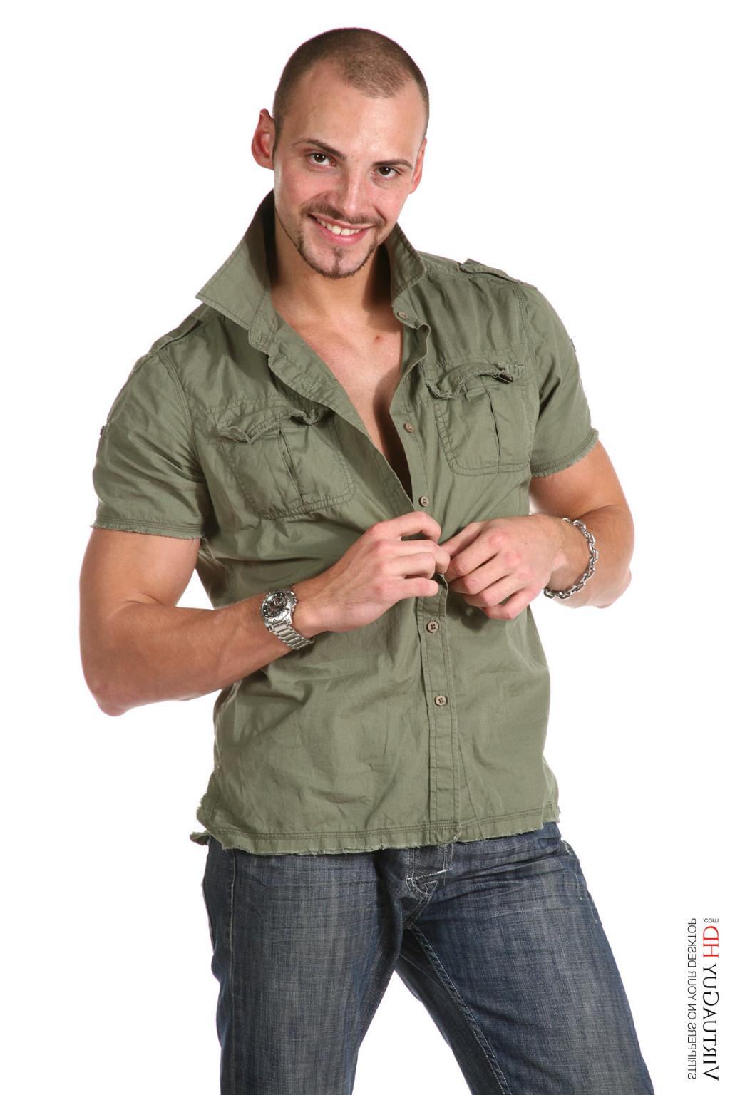 15P Handsome gay caressing his hard dick