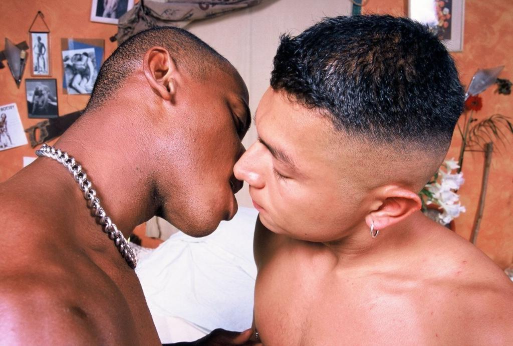 20P Ebony cock sucking horny gay ass gets pounded hard in bed