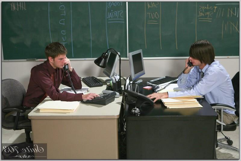 14P Two young males fucking each other in the office