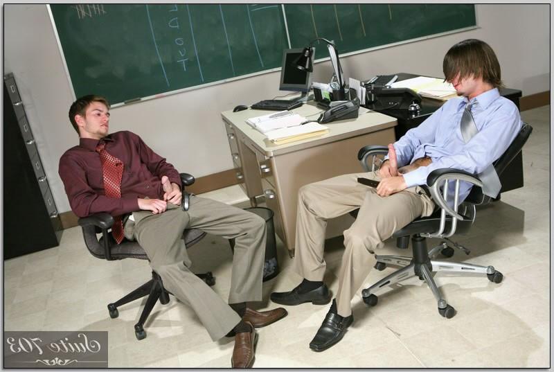 14P Two young males fucking each other in the office