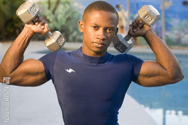 16P Hot gay sexy black muscled dude showing off his ass and cock