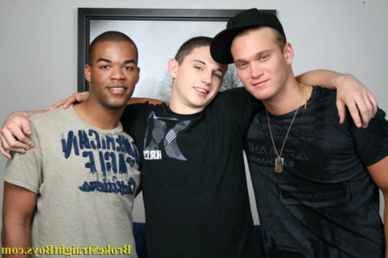 16P Three hot college guys interracial hardcore gay 3some fucking