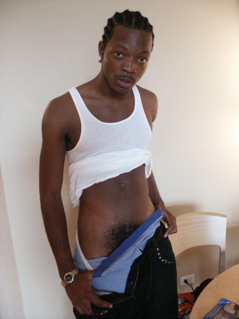 20P Horny twink black gay loves to tease while posing naked
