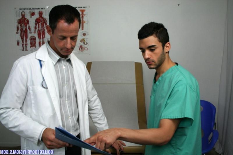 16P Two gay doctors and one sexy college guys threesome blowjob
